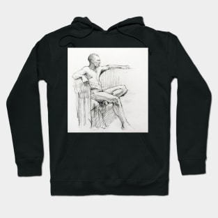 Seated male nude Hoodie